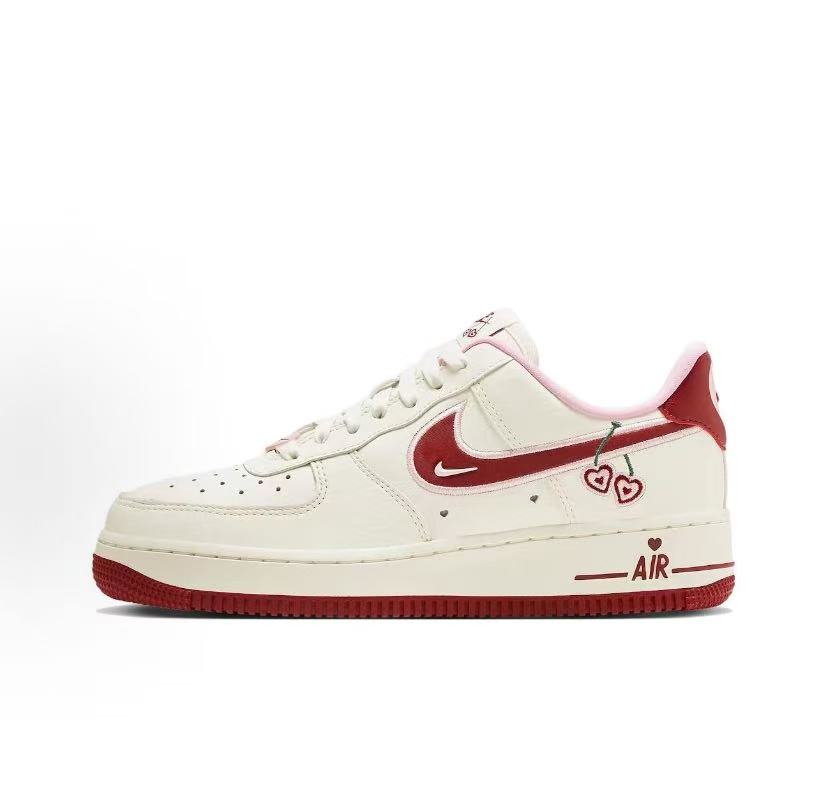 Nike Air Force 1 '07 LX "Valentine's Day" Low-Top Skate Shoes Women's Style White-Pink Colorway