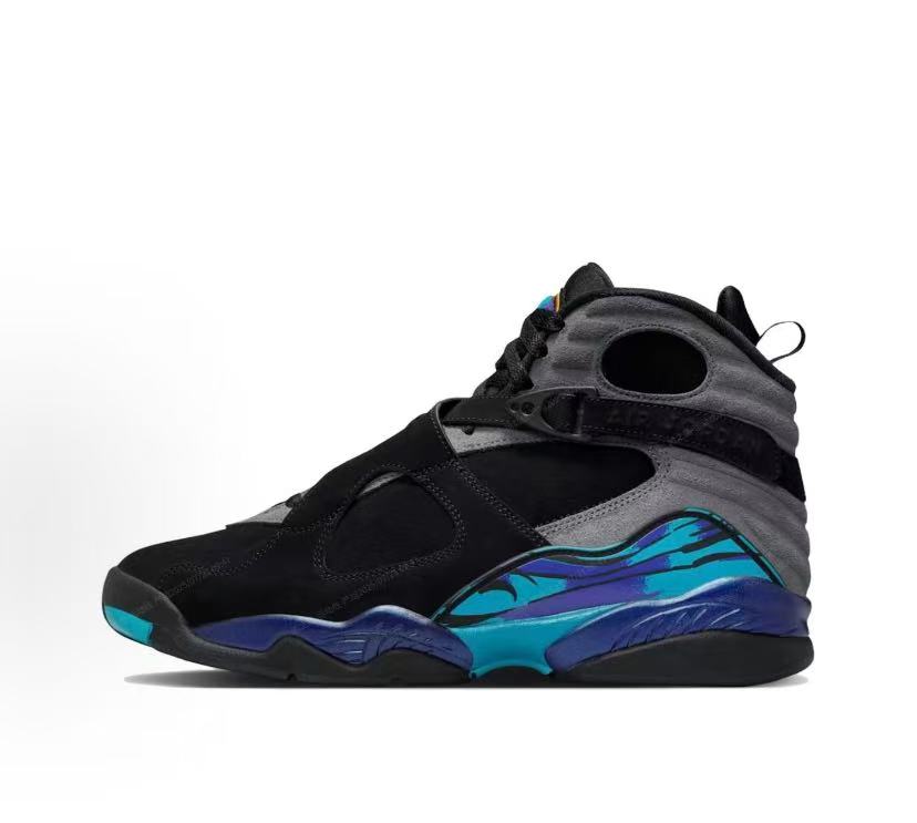 Jordan Air Jordan 8 Comfortable & Durable Slip-Resistant & Wear-Resistant High-Top Retro Basketball Shoes Men's Black