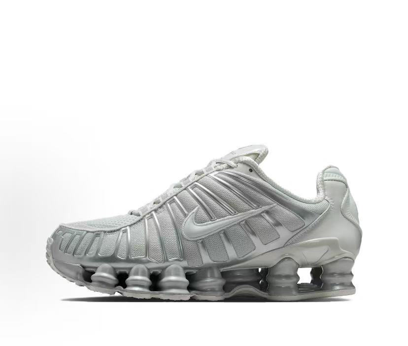 Nike Shox TL Series Comfort Versatile Breathable Support Cushioning Casual Running Shoes Silver Grey